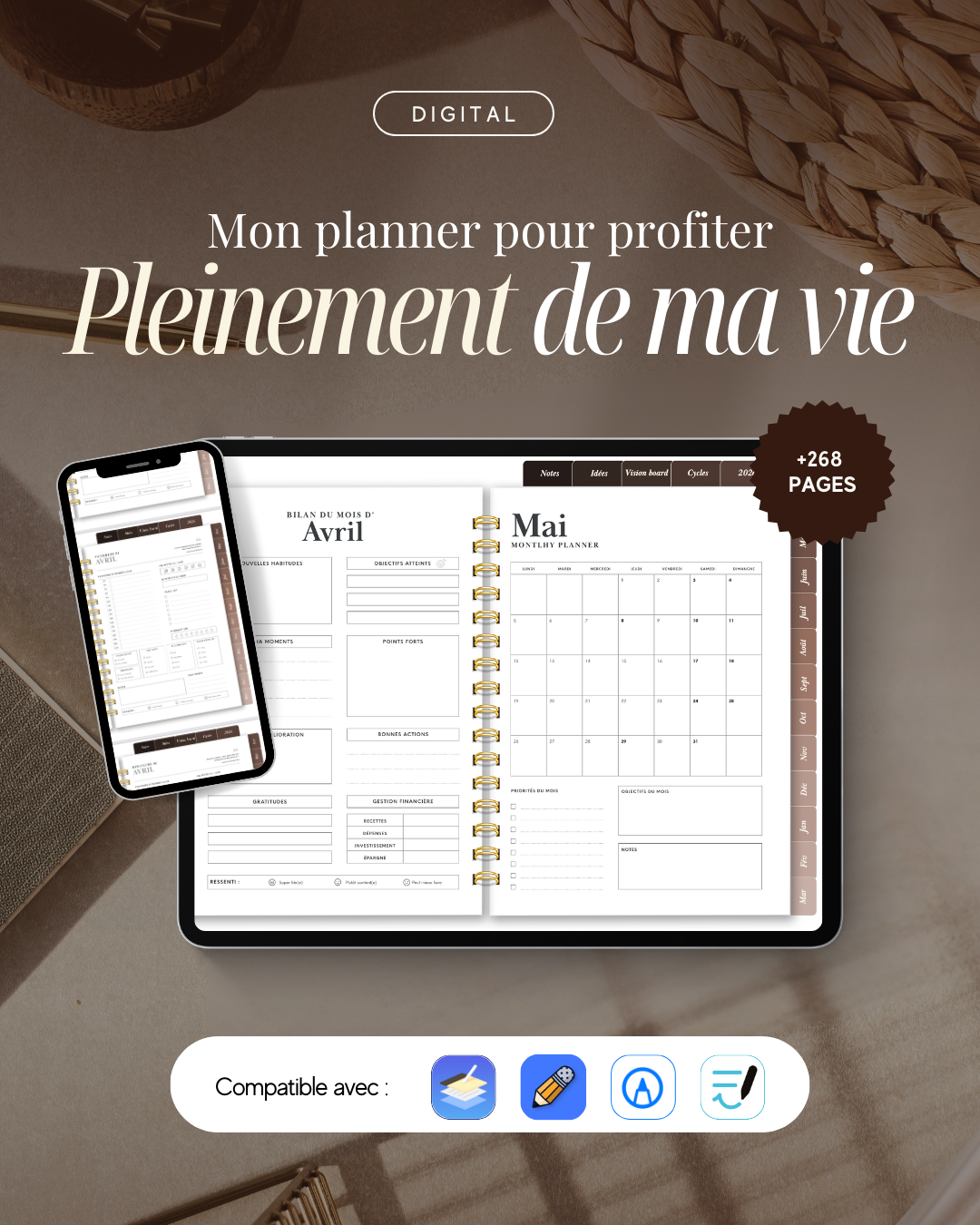 Mon planner pour profiter pleinement de ma vie - Digital