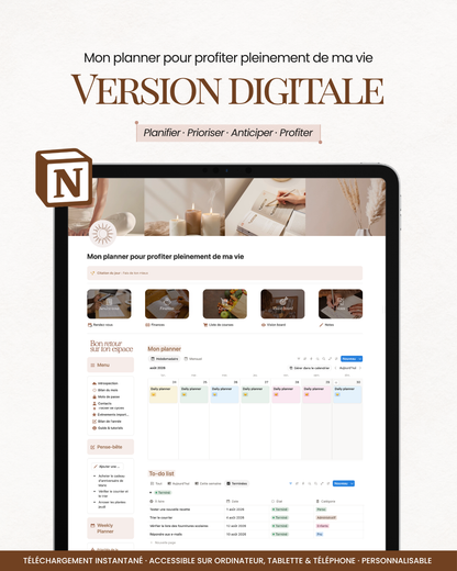Mon planner pour profiter pleinement de ma vie - version digitale