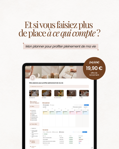 Mon planner pour profiter pleinement de ma vie - version digitale